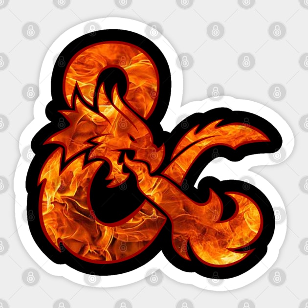 Fire Logo Funny Dungeons And Dragons DND D20 Lover Sticker by Bingeprints